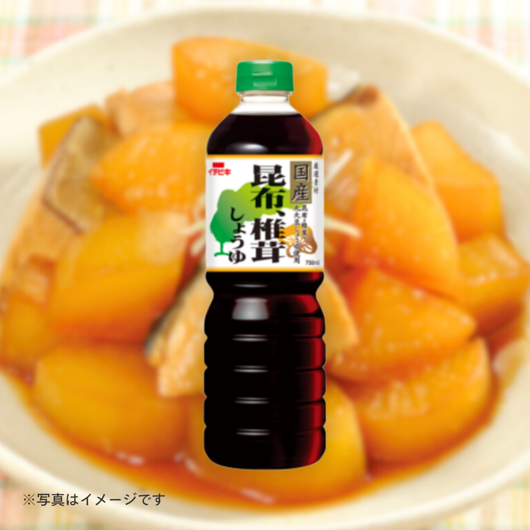 イチビキ　昆布、椎茸しょうゆ800ml［2個セットで注文可能］